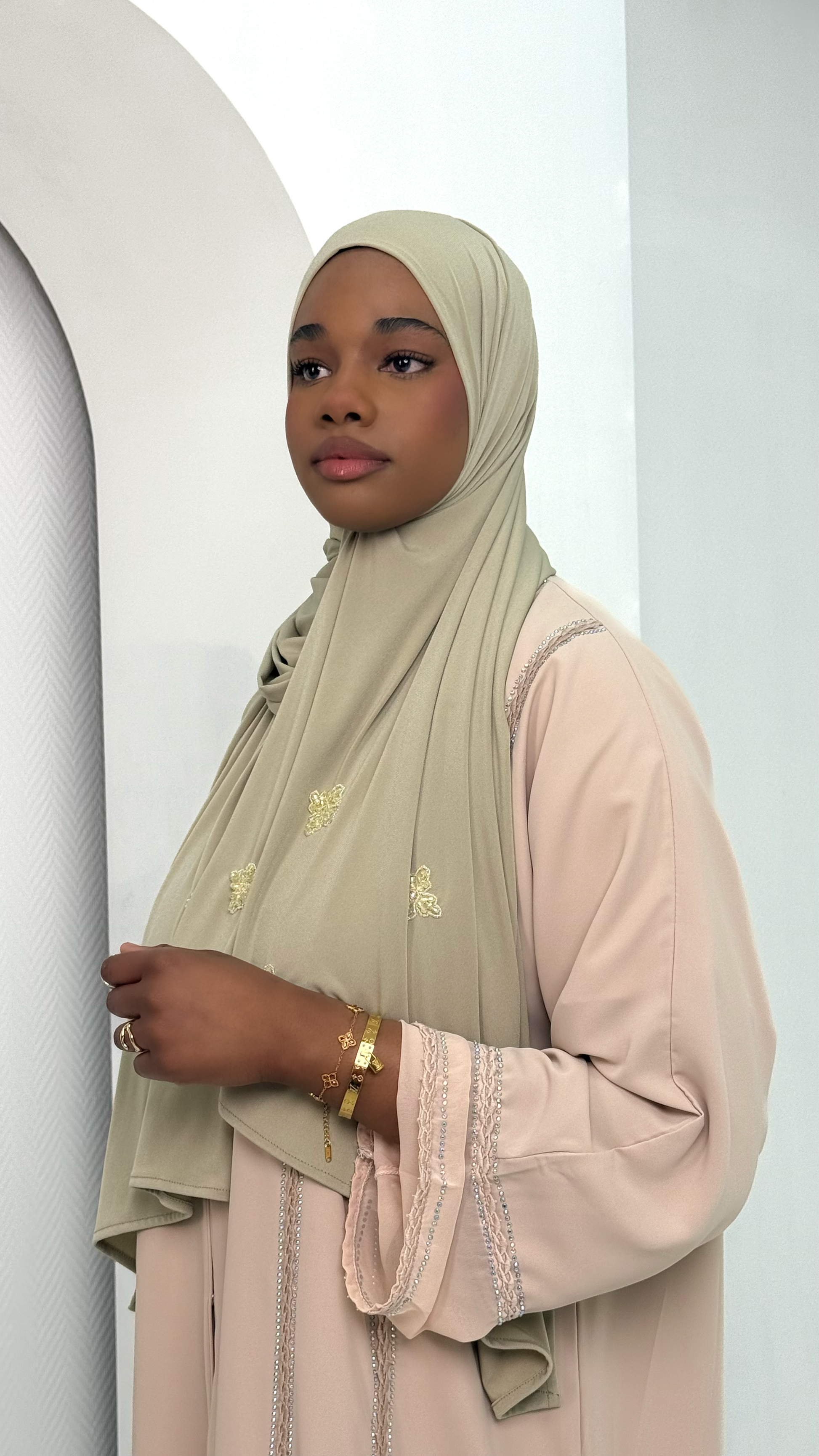 abaya beige layali 4